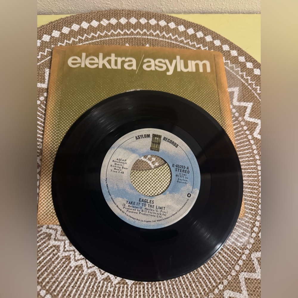 Eagles Take it to the Limit/After the Thrill is gone 45 Vinyl Record